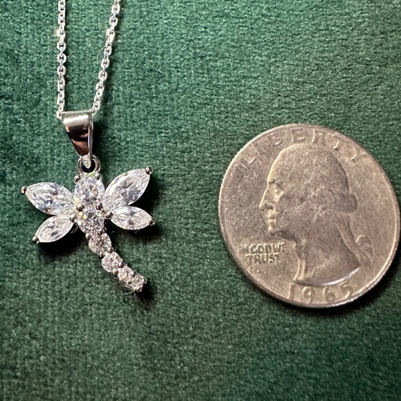 925 Sterling Silver Jewelry - Sterling silver dragonfly pendant necklace